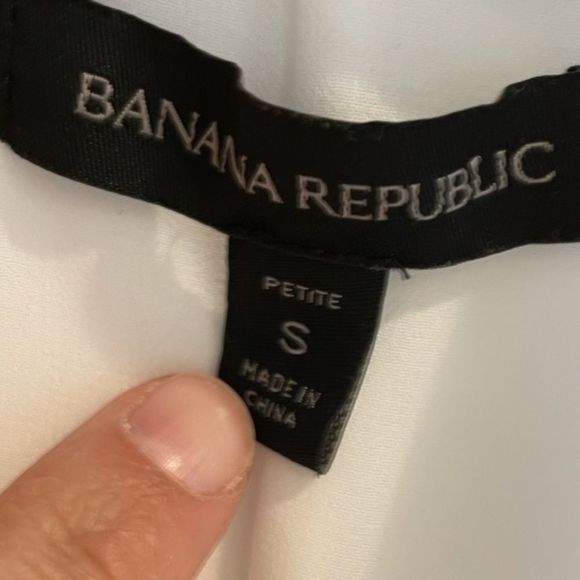 EUC Banana Republic White Cotton Fringe Dress Sz. Small Petite - Picture 5 of 6